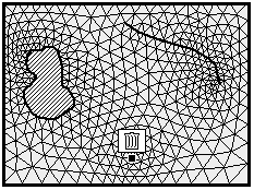 Mesh with Island, River and Well